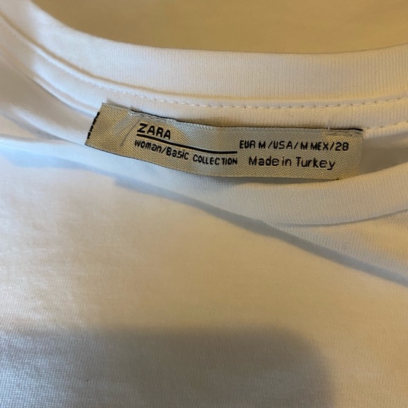 ZARA Basic Collection Ruffle Sleeve Top Size M - Picture 4 of 4